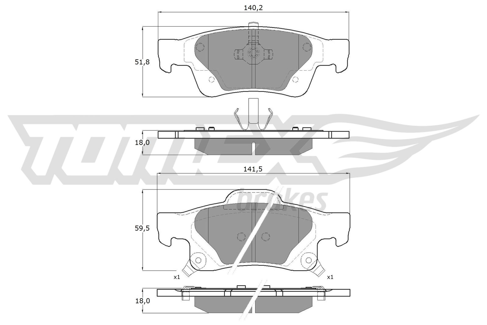 Sada brzdových platničiek kotúčovej brzdy TOMEX Brakes